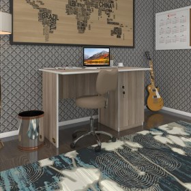 Resim Kenzlife ofis masası yoko ono crd sağ 75*130*80 kilitli kapaklı dolap eşkenar bilgisayar çalışma masası 