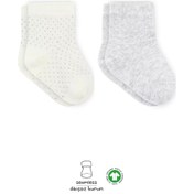 Resim Puan Derby Penye Soket Çorap 2'li Gri Ekru Renkli Çok Renkli 