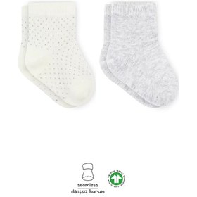 Resim Puan Derby Penye Soket Çorap 2'li Gri Ekru Renkli Çok Renkli 