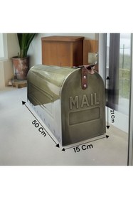 Resim LUCKYHOMES Özel Üretim Galvaniz Amerikan Tarzı Posta Kutusu,Mail Kutusu Gold 50X15X21 