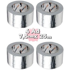 Resim Takviyeli Alüminyum Folyo Bant 4 Adet 75Mm X 25Metre Yanmaz Folyo 