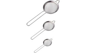 Resim Paslanmaz Çelik 3'lü Çay Süzgeç Bitki Çayı Süzeceği 3 Parça Süzecek Seti (Ölçüler: 8 Cm, 7cm, 6 Cm) 