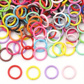 Resim 50 adet/100 adet/200 adet/Paket 10mm Renkli Şeker Renk Açık Halka Düz Halka Kapalı Halka DIY Takı Anahtarlık Giysi Çanta Kolye Aksesuarları 