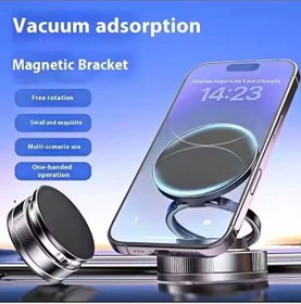 Resim Ultra Güçlü Vakumlu Manyetik Telefon Tutucu - 360 Döner, Tek Elle Kullanım 