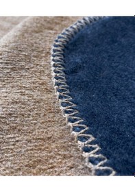 Resim Twin Soft Pamuklu Tek Kişilik Battaniye Kahve Mavi 