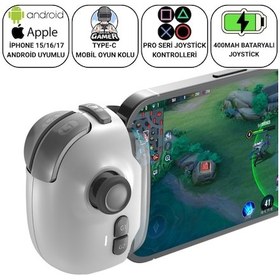 Resim Polham İos & Android Uyumlu Type-c Mobil Oyun Kolu Pro Joystick 400mah Bataryalı Gamepad, Tak Çalıştır 