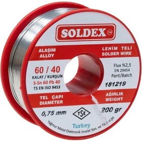 Resim Soldex 200 G %60SN %40 PB Lehim Teli 0.75 MM 