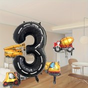 Resim 7 adet 40 inç İnşaat Aracı Temalı Doğum Günü Balonları, Siyah Doğum Günü Balonları, Taşıma Temalı Parti Balonları, Çocuklar için Doğum Günü Parti Süsleri, Bautizma Süsleri, Erkek ve Kızlar için Doğum Günü Hediyeleri 