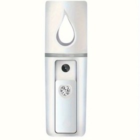 Resim USB Şarj Edilebilir Mini Nano Yüz Spreyi Aynalı - Yüze ve Vücuda Hidrasyon için Taşınabilir, Şık Beyaz Tasarım, Kadınlar İçin İdeal Seyahat Arkadaşı & Hediye, Makyaj için Mini Su Dağıtıcı, Vücut Sprey | Taşınabilir Sis | Şeffaf Uç 