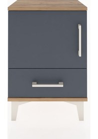 Resim Arges Komodin 2 Raflı Tek Kapaklı 44x30x64 Çam-antrasit Atlas Çam 