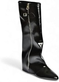 Resim fox SHOES V380526460 Rustik Düz n Fermuar Detaylı Kadın Çizme 