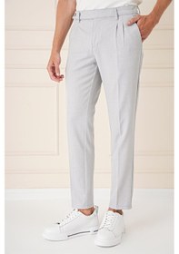 Resim Efor Comfort Fit Çift Pileli Dokulu Esnek Pamuk Gri Mavi Pantolon P 1158 Gri - Mavi 