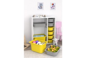 Resim Pratico Zen 10 Sepetli Çok Amaçlı Oyuncak Dolabı Sarı Gri 2D2K6U 
