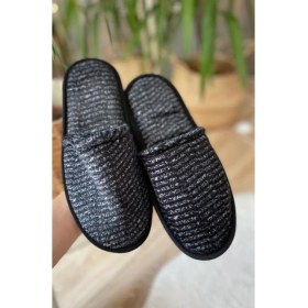 Resim Erkek Ev Terliği Kışlık Terlik Kahve Siyah 