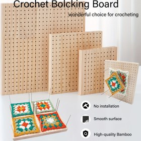 Resim 8 Metal Çubuklu 1 Set Tığ İşi Bloklama Tahtası - Pürüzsüz Yüzey, Kurulum Gerektirmez, Başlangıç ve İleri Düzeye El Sanatçıları İçin İdeal, El Sanatları Tutkunları İçin Mükemmel Hediye, Dekoratif El İşi Tahtası|Pürüzsüz Yüzeyli Tahta, Tığ İşi Malzemeleri 