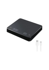 Resim Zamanlayıcılı Led Ekranlı Dijital Kahve Terazisi Espresso Usb 3kg Maks. Tartım Black 3kg 