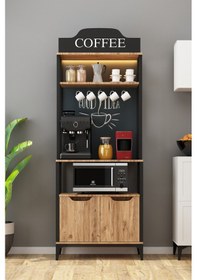 Resim Peru Kahve Köşesi Mikrodalga Fırın Bölmeli Ajda Ledli Çok Amaçlı Mutfak Dolabı Atlantik Çam Atlantik Çam 