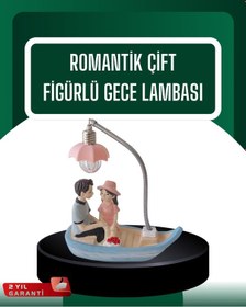 Resim El Ele Tutuşan Çift Figürlü Dekoratif Gece Lambası Romantik Tasarım Çok Renkli 