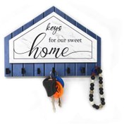 Resim CajuArt Dekoratif Üçgen Ahşap Desenli Keys For Home Anahtarlık 