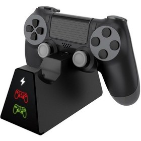 Resim Ps4/slım/pro Oyun Denetleyicisi İçin Gösterge Işıklı Çift Şarj Ünitesi 