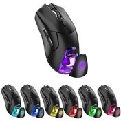 Resim Maiyame Hxsj T40 Kablosuz Mouse 2.4 G+BT 5.1+BT 5.1 Usb Alıcı Üçlü Modlu Mouse 7 RGB Işıklı Mouse 