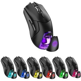 Resim Maiyame Hxsj T40 Kablosuz Mouse 2.4 G+BT 5.1+BT 5.1 Usb Alıcı Üçlü Modlu Mouse 7 RGB Işıklı Mouse 