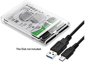 Resim 2.5 Sata Type C Usb 3.1 Usb 3.0 Şeffaf Harici Ssd Hdd Hard Disk Kutusu 4389 