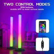 Resim 1/2 adet Akıllı LED Işık Şeridi, Düğme ve Uygulama Kontrollü RGB Gece Lambası, Oyun TV Yatak Odası Dekorasyonu için Müzik Senkronize Arka Aydınlatma, USB Güç Kaynağı, Masaüstü Lamba 
