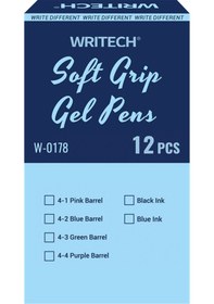 Resim Wrıtech W-0178 0,5mm Soft Grıp Mavi Gövde Mavi Jel Kalem - 12'li Kutu Ahşap 