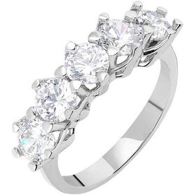Resim Tesbihane Starlight Diamond Pırlanta Montür 925 Ayar Gümüş Kadın Beştaş Yüzük Beyaz 