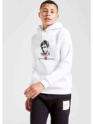 Resim Tony Montana Baskılı Unisex Çocuk Kapüşonlu Beyaz Sweatshirt 