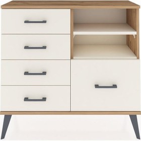 Resim Arges Şifonyer 2 Raflı 5 Çekmeceli 88x30x80 Çam-aytaşı Aytaşı 