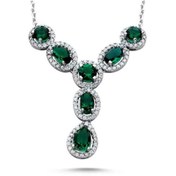 Resim CNG JEWELS Kadın Zümrüt Taşlı Anturaj Gümüş Kolye 