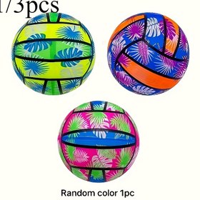 Resim 3 adet/1 adet Hawaii Tarzı Şişme Plaj Voleybolu - Dayanıklı PVC, Suya Yüzer, Yaz Havuzu ve Plaj Eğlencesi için Mükemmel, 18 için Şişirme/Deflasyon Kolay 