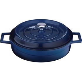 Resim Lava Trendy 28 CM Demir Döküm Mavi Yayvan Tencere 