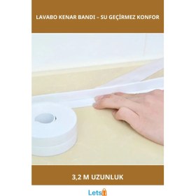Resim Letsii Beyaz Su Sızdırmaz Lavabo Kenar Bandı 3.2m 