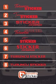 Resim Turuncu Sticker Kişiye Özel Ad Soyad Sticker - İsim Soy İsim Sticker Modeli - Ön ve Arka Cam Uyumlu 