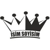 Resim Kral Tacı Isim Soyisim Oto Motor Laptop Duvar Folyo Sticker 70 X 35 
