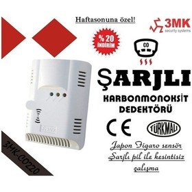 Resim 3Mk-Co220 Karbonmonoksit Co Gaz Dedektörü 220V Şarjlı Pilli 