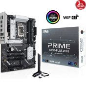 Resim Asus Prıme B860-PLUS Wıfı, 4xddr5, 2x M.2, Hdmı, Dp, Wi-Fi 6e, Bluetooth V5.3, Intel Core Ultra Cpu(Seri 2), LGA1851 Soket, Gaming Anakart 