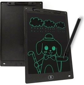 Resim 10" Büyük Boy Dijital Yazı Tahtası Grafik Çizim Tableti 10 Inç LCD Çocuk Tablet - Siyah 