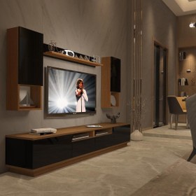 Resim Decoraktiv Trendstyle 5220DAS Mdf Tv Ünitesi Tv Sehpası - Ceviz - Siyah 