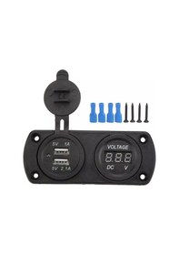 Resim 2 Li Su Geçirmez Usb Voltmetre Pano Tip Şarj Soketi 