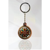 Resim Tahtakolik Pusula Ahşap Anahtarlık 