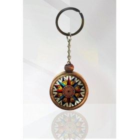 Resim Tahtakolik Pusula Ahşap Anahtarlık 