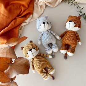 Resim Amigurumi Kaplan Oyuncak - Gri 