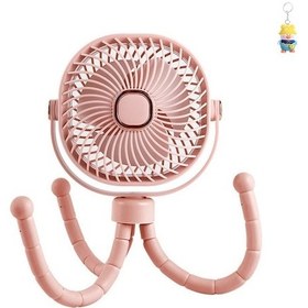 Resim Runxi Life Hall Sevimli Masaüstükarikatür Ahtapot Fanıyaz Vazgeçilmez Bebek Arabasırenkli Gradyanışık Usb Küçük Fan 2300 Pembe 
