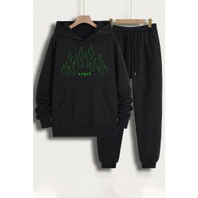 Resim Trendypassion Unisex Green Angel Baskılı Eşofman Takımı 