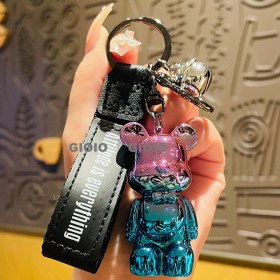 Resim Silver1 Renkli Degrade Papyon Ayı Araba Anahtarlık Sevimli Anahtar Çekicilik Çanta Çekicilik Karikatür Erkek ve Kadın Aksesuarları (Yurt Dışından) 