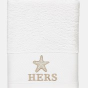 Resim Beyaz Hers Nakışlı Pamuk Yüz Havlusu (50x90) Kigili